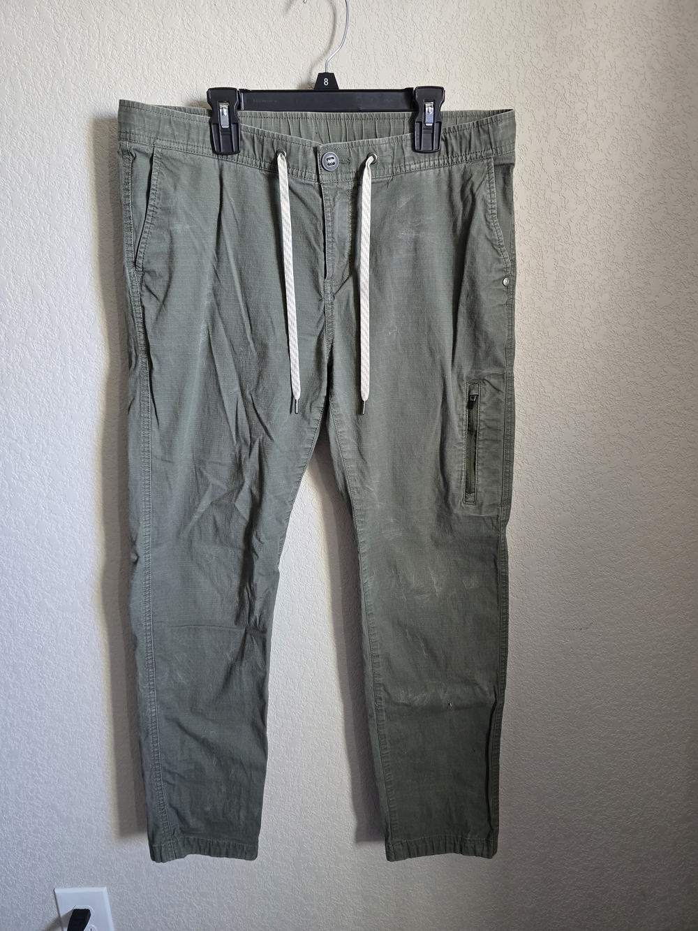 Vuori Womens Ripstop Pant Sage Olive Green Drawstring Size Large (Minor Small Ho